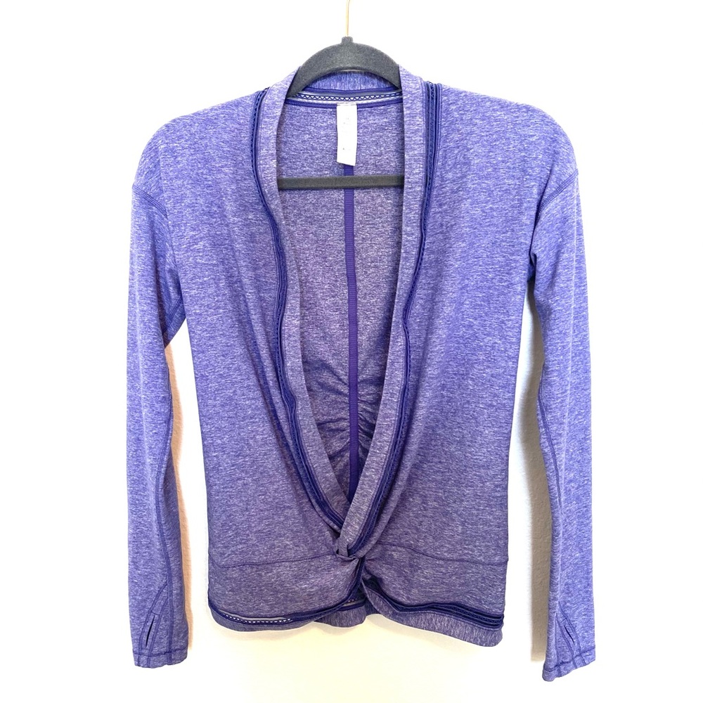 Ivivva Lululemon Purple‎ Heathered Twist Front Long Sleeve Active Top Size 14